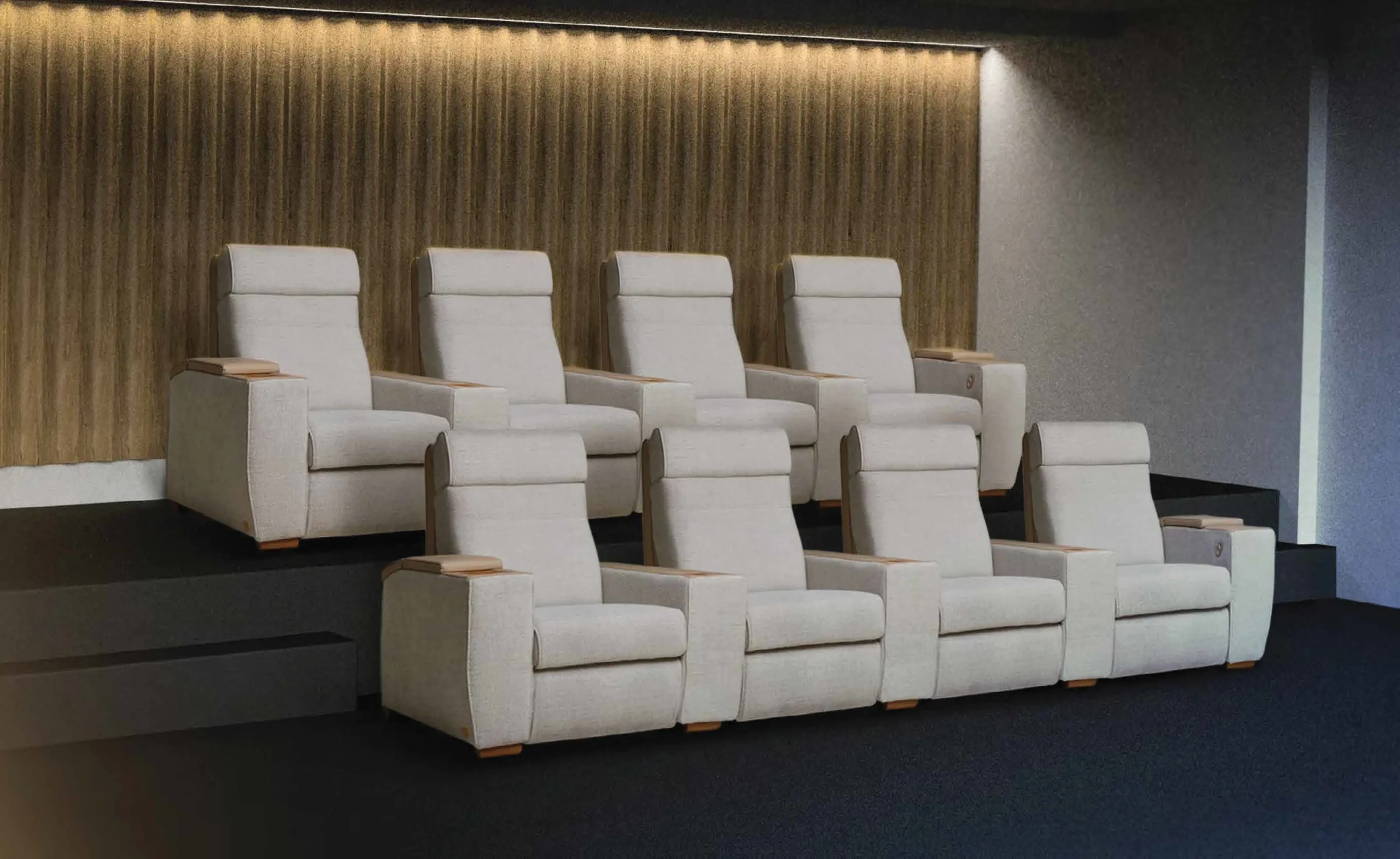 Moovia luxury cinema seating in a private home cinema